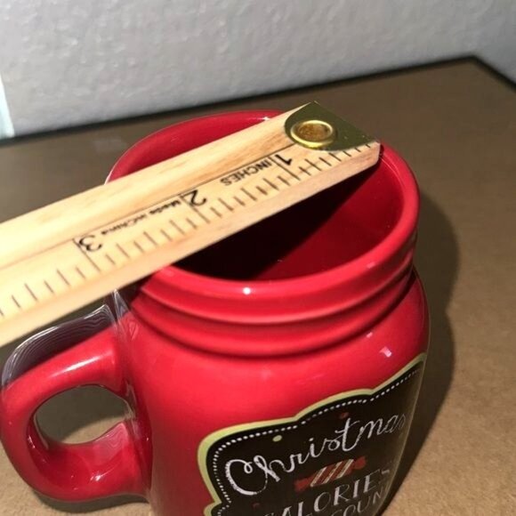 Celebrate It Christmas Mason Jar Mug 3" x 5" Red Ceramic - Picture 4 of 6